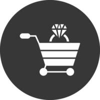 Shopping Cart Glyph Inverted Icon vector