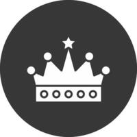 Crown Glyph Inverted Icon vector