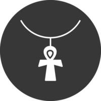 ankh glifo invertido icono vector