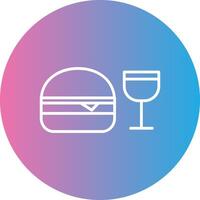 Fast Food Line Gradient Circle Icon vector