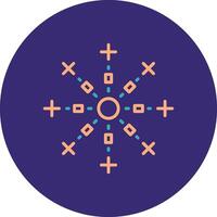 Firework Line Two Color Circle Icon vector