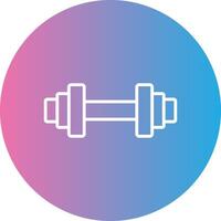 Barbell Line Gradient Circle Icon vector