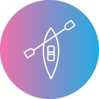 Canoe Line Gradient Circle Icon vector