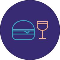 Fast Food Line Two Color Circle Icon vector