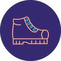 Boot Line Two Color Circle Icon vector