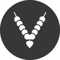 Necklace Glyph Inverted Icon vector