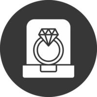 Diamond Ring Glyph Inverted Icon vector