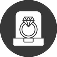 Diamond Ring Glyph Inverted Icon vector