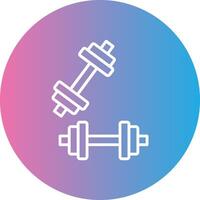 Dumbell Line Gradient Circle Icon vector