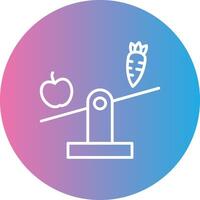 Balanced Diet Line Gradient Circle Icon vector