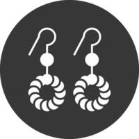 Earrings Glyph Inverted Icon vector