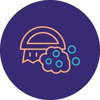 Brush Line Two Color Circle Icon vector