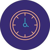 Clock Line Two Color Circle Icon vector