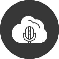 Cloud Glyph Inverted Icon vector