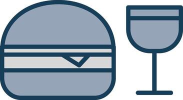 Fast Food Line Filled Grey Icon vector