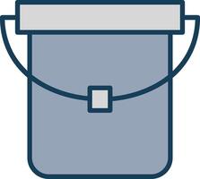 Bucket Line Filled Grey Icon vector