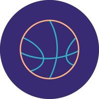 baloncesto línea dos color circulo icono vector