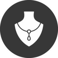 Necklace Glyph Inverted Icon vector