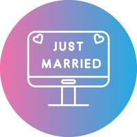 Just Married Line Gradient Circle Icon vector