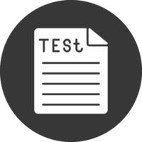 Test Glyph Inverted Icon vector
