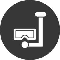 Snorkle Glyph Inverted Icon vector