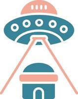 Ufo Glyph Two Color Icon vector