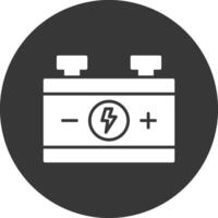 Car Battery Glyph Inverted Icon vector