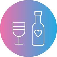 Wine Bottle Line Gradient Circle Icon vector