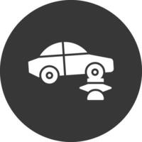 Car Jack Glyph Inverted Icon vector