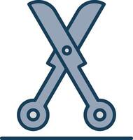 Shears Line Filled Grey Icon vector