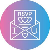 rsvp línea degradado circulo icono vector