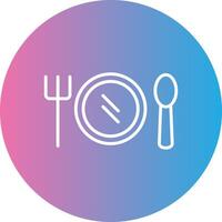 Banquet Line Gradient Circle Icon vector