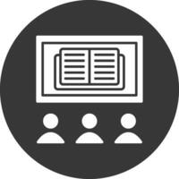 OnGlyph Inverted Learning Glyph Inverted Icon vector
