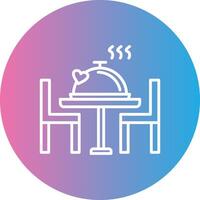 Romantic Dinner Line Gradient Circle Icon vector