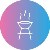 Bbq Line Gradient Circle Icon vector