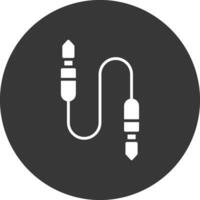 Auxiliary Cable Glyph Inverted Icon vector