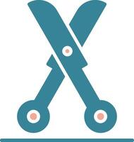 Shears Glyph Two Color Icon vector