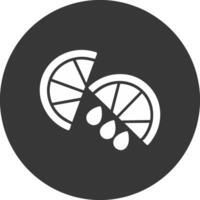 Lemon Slice Glyph Inverted Icon vector