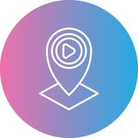 Location Line Gradient Circle Icon vector