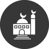 Mosque Glyph Inverted Icon vector