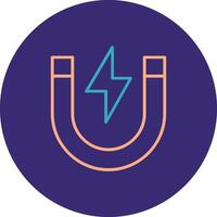 Magnet Line Two Color Circle Icon vector