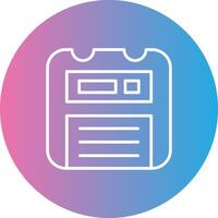 Floppy Disk Line Gradient Circle Icon vector