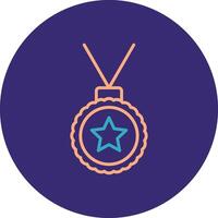 Medal Line Two Color Circle Icon vector