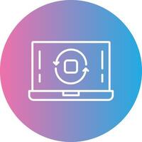 Replay Line Gradient Circle Icon vector