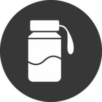 Water Bottle Glyph Inverted Icon vector