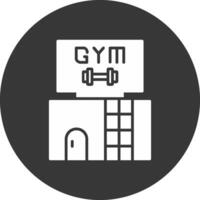 icono de glifo de gimnasio invertido vector