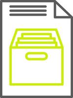 caja cerrado línea dos color icono vector