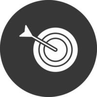 Dartboard Glyph Inverted Icon vector