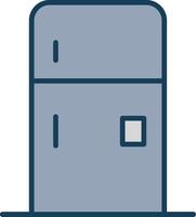 refrigerador línea lleno gris icono vector