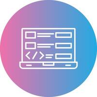 Coding Line Gradient Circle Icon vector